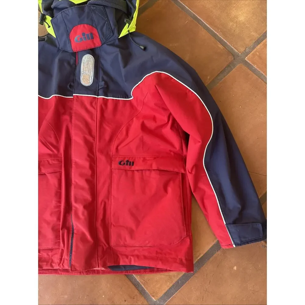 Gill Cruise Jacket Junior M 143-149cm Red Navy Waterproof Sailing Rain Jacket